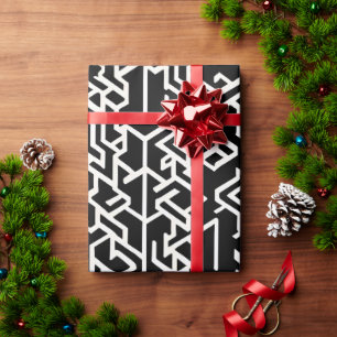 Papel De Presente Kexogons árabes e linhas Padrão geométrico