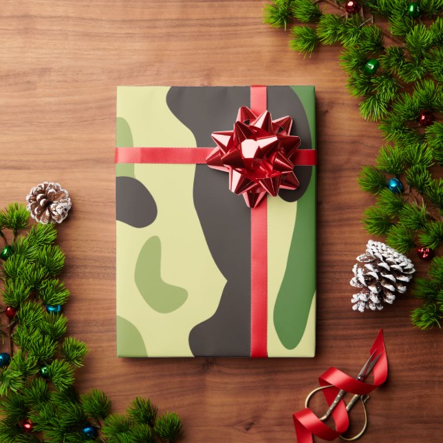 Papel De Presente Khaki camouflage pattern (Presente de Natal)