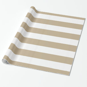 Papel De Presente Khaki, Padrão White XL Stripes