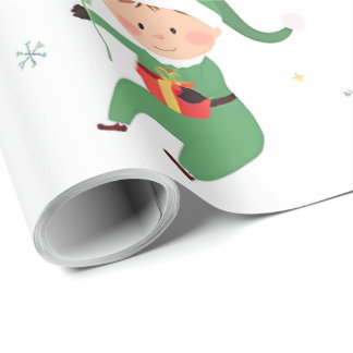 Papel De Presente Kids Elf Christmas Wrapping Paper