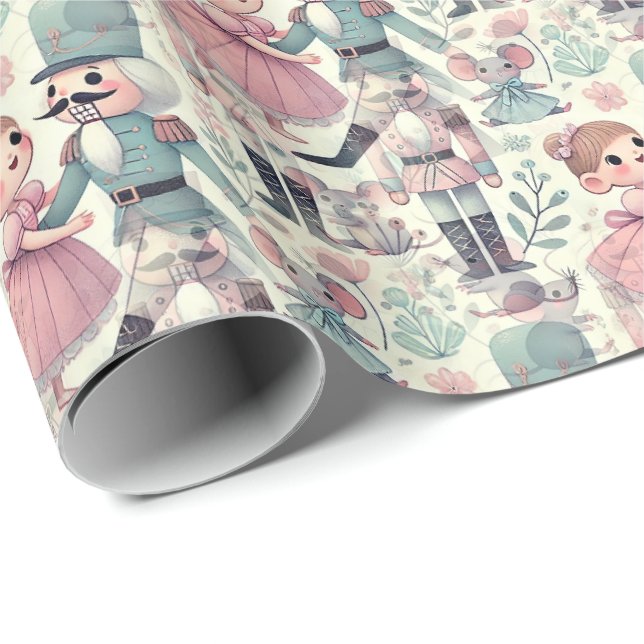 Papel De Presente Kids Nutcracker Suite Marie Mouse King Pastels (Ponta do rolo)