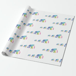 Papel De Presente Kids Rainbow Elephant Gifant Wrap