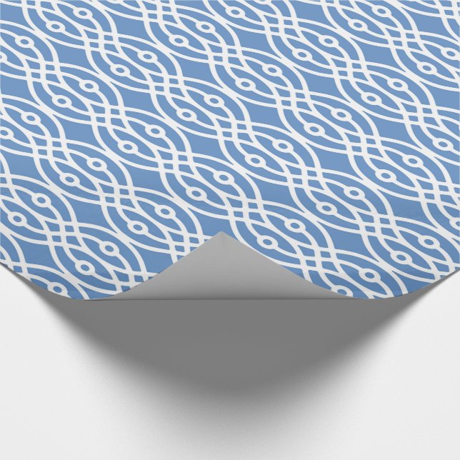 Papel De Presente Kimono impressão, azul-céu e branco (Ponta)