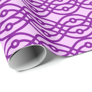 Papel De Presente Kimono impressão, lavanda e roxo