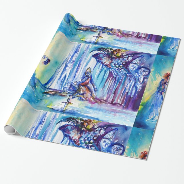 PAPEL DE PRESENTE KING ARTHUR, SENHORA DO LAGO E EXCALIBUR (Desenrolado)