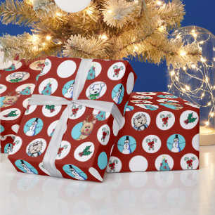 Papel De Presente KiniArt Cães Snowman Natal