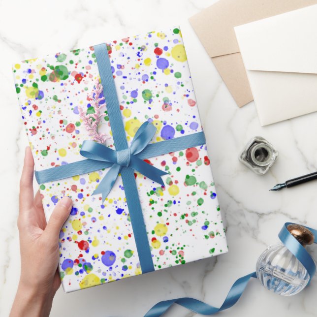 Papel De Presente KiniArt Happy Paint Splattered (Presentear)