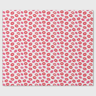 Papel De Presente Kisses Lips Sassy Pink and Red