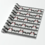 Papel De Presente Kissing Reindeer Christmas<br><div class="desc">Silhuetas de renas em lenços vermelhos,  beijando.</div>