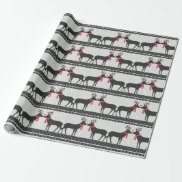 Papel De Presente Kissing Reindeer Christmas