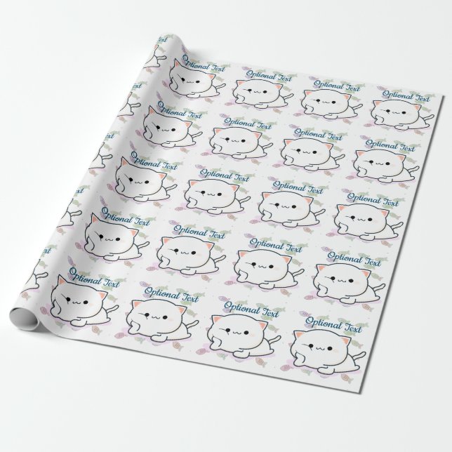 Papel De Presente Kitten Cheeky Estilo Kawaii (Desenrolado)