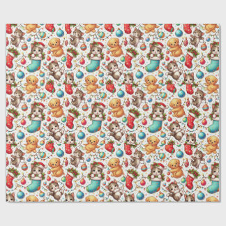 Papel De Presente Kittens and Puppies for Christmas