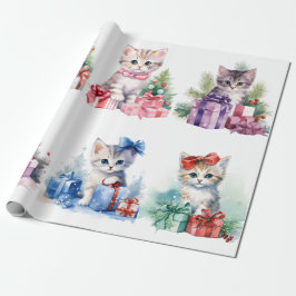 Papel De Presente Kittens Natal