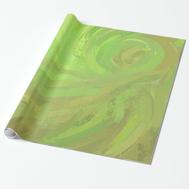 Papel De Presente Kiwi Bash Green Swirl (Desenrolado)