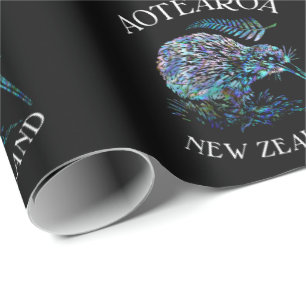 PAPEL DE PRESENTE KIWI E FERN PĀUA DA NOVA ZELÂNDIA
