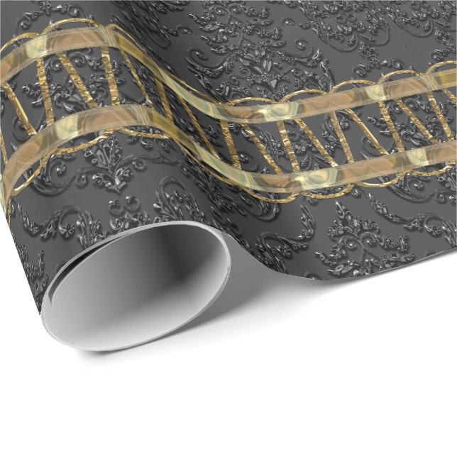 Papel De Presente Knight Scallop Damask Elegant (Ponta do rolo)