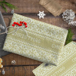 Papel De Presente Knitted Stitch Pattern7 Sage ID208<br><div class="desc">For some holiday fun,  wrap your gift in this 'Ugly Sweater' knit pattern that features traditional geometrics in light green sage and white. Search ID208 to see additional products with this design and more knitted stitch patterns.</div>