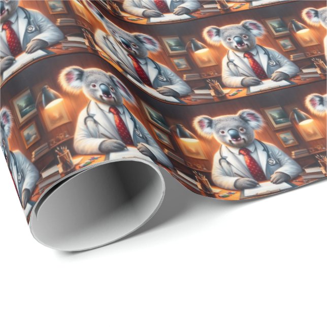 Papel De Presente Koala Doctor (Ponta do rolo)