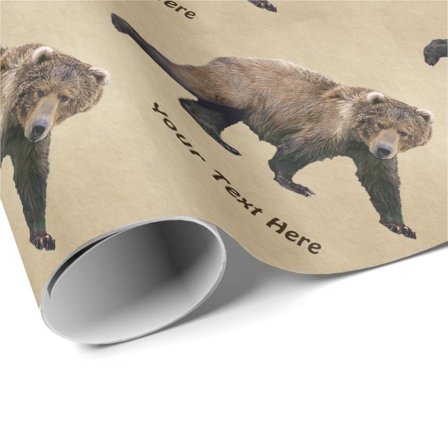 Papel De Presente Kodiak Bear (Ponta do rolo)