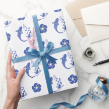 Koi Blossom Crest: Serene Blue Edition