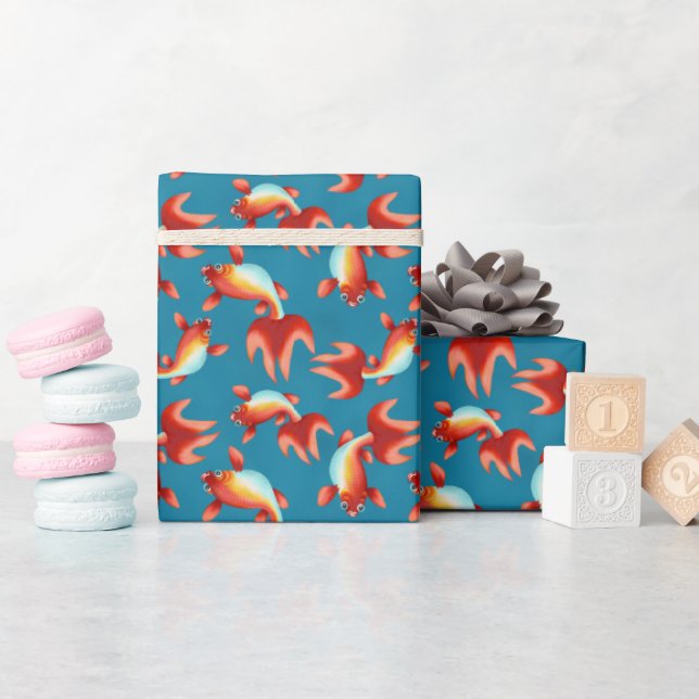 Papel De Presente Koi Fish (Chá de bebê)