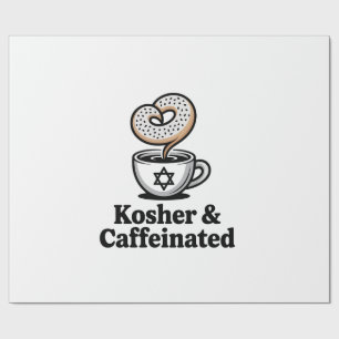Papel De Presente Kosher e Cafeinado Cafeína Café Judeu Hanukkah