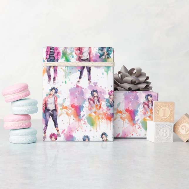 Papel De Presente Kpop Idols - (Chá de bebê)