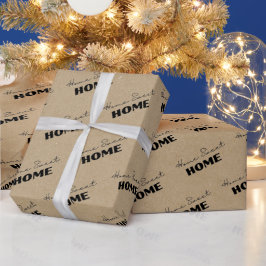 Papel De Presente Kraft Paper Home Sweet Home