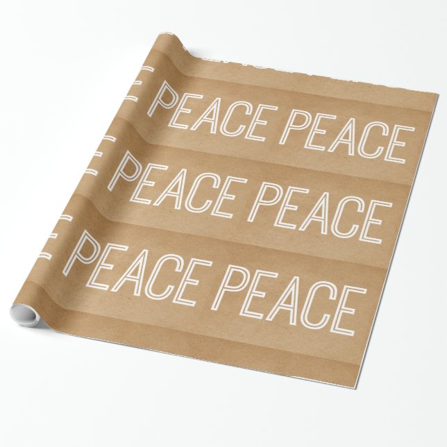 Papel De Presente Kraft Peace Wraping Paper, Tan (Desenrolado)