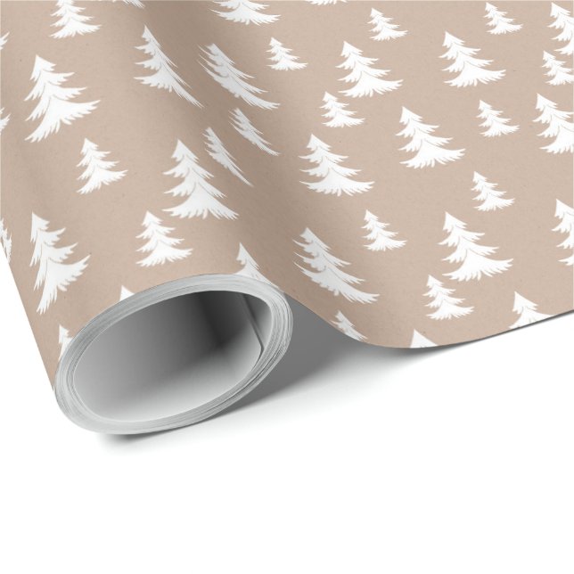 Papel De Presente Kraft Winter White Christmas Elegant Wrapap (Ponta do rolo)