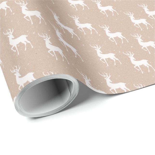 Papel De Presente Kraft Winter White Christmas Elegant Wrapap (Ponta do rolo)