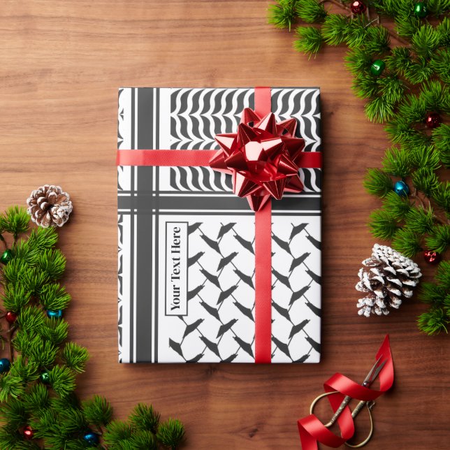 Papel De Presente kuffiya da Jordânia palestina personalizado (Presente de Natal)