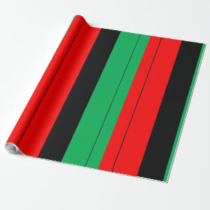 Papel De Presente Kwanzaa colore o teste padrão verde preto vermelho