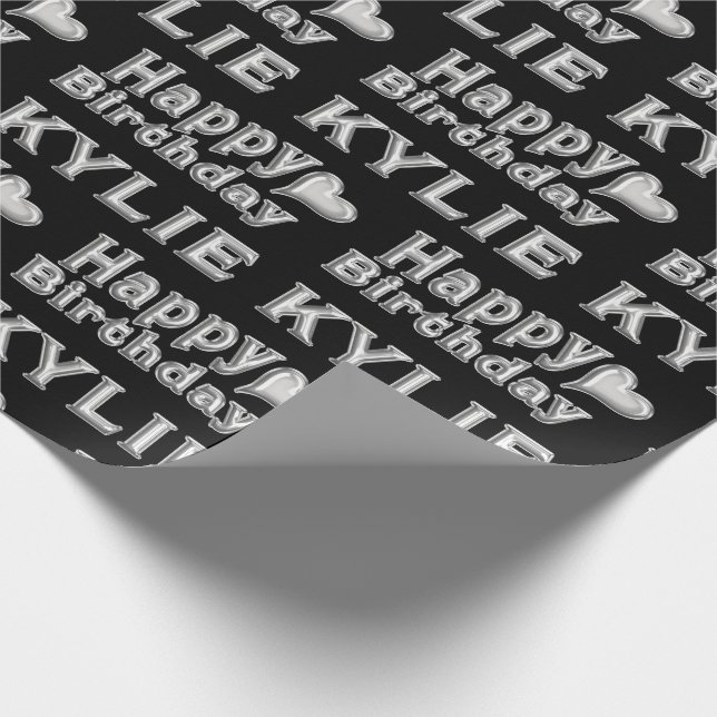 Papel De Presente Kylie Happy Birthday silver black Geschenk papier (Ponta)