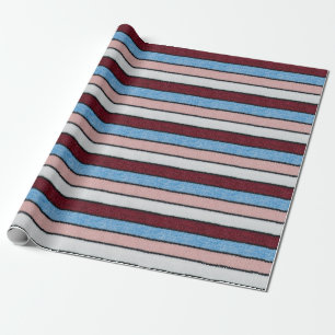 Papel De Presente Lã com tiras multicoloridas: Textura do Tecido.