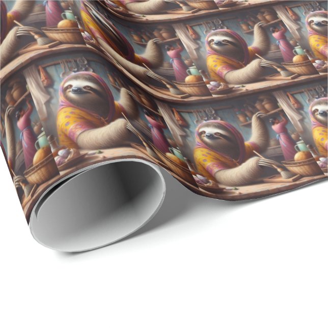 Papel De Presente Lã Limpando uma cozinha (Ponta do rolo)