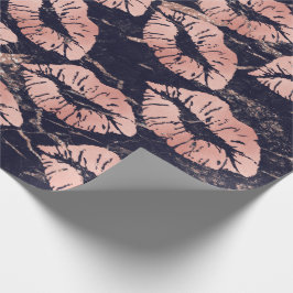 Papel De Presente Lábios De Beijo De Vidro Maquiagem Blush Rosa Cor-