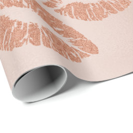 Papel De Presente Lábios De Beijo De Vidro Maquiagem Pino De Cobre C