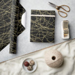 Papel De Presente Lábios Pretos Dourados Vermelhos - Chá de panela d<br><div class="desc">Abstrato Glam Dourado Negra Chá de panela Negra Aniversário</div>