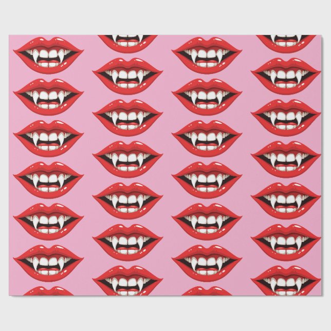 Papel De Presente Lábios vermelhos de vampiro (Aberto)