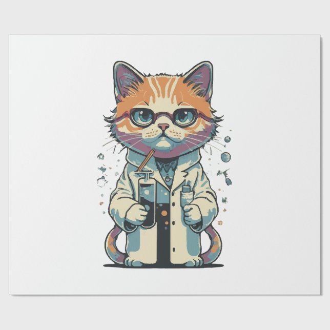 Papel De Presente Laboratório de Gatos Focado (Aberto)