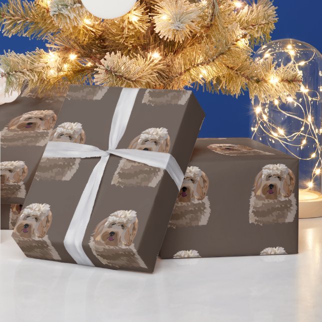Papel De Presente Labradoodle Goldendoodle Poodle Cachorro Pet   (Feriados)