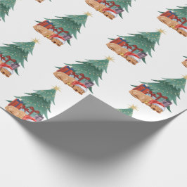 Papel De Presente Labrador Christmas Tree