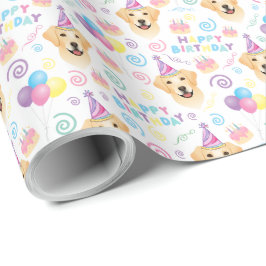 Papel De Presente Labrador Retriever Birthday Wrappaper