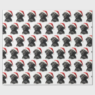 Papel De Presente Labrador Retriever Preto de Natal