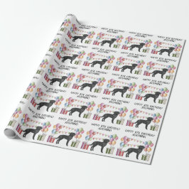 Papel De Presente Labrador Retriever Preto Lab Cachorro Aniversário 