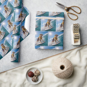 Papel De Presente Labrador Retriever Surfista
