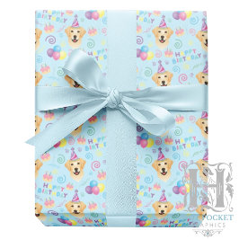 Papel De Presente Labrador Retriever Wrapping Paper in Blue