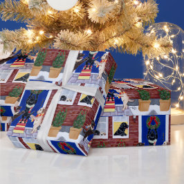 Papel De Presente Labradores de diversão de Natal