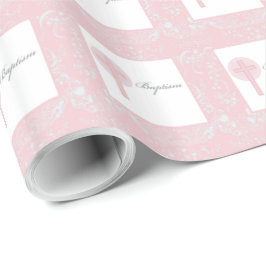 Papel De Presente Lace Girl Baptism Rosa